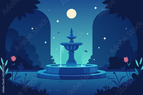 vector illustration of a halloween landscape