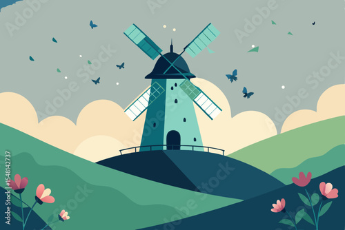 windmill on the hill