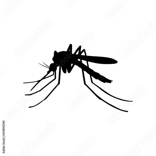 Mosquito silhouette vector flat illustration design.