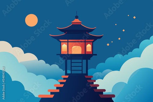 chinese temple in the sky