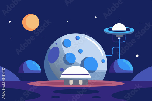 space ship in the night