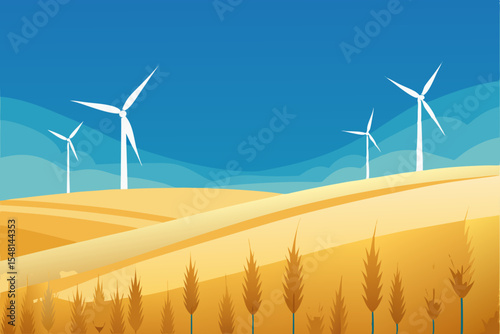 wind turbines in the field