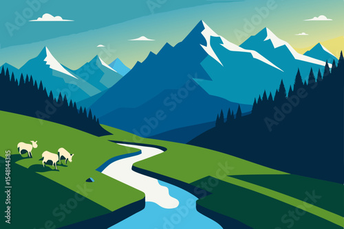 mountain landscape with mountains