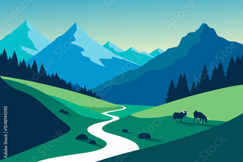 mountain landscape with mountains