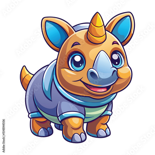 Cute rhino in a space suit