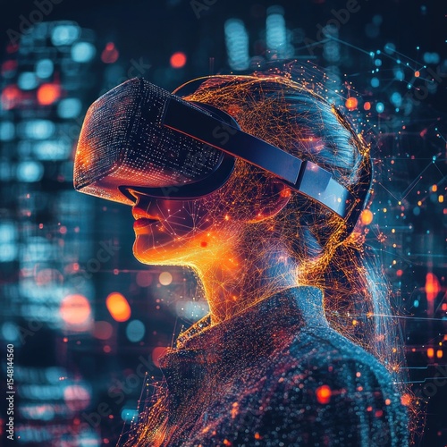 Digital Metaverse, Woman Exploring Virtual Reality
