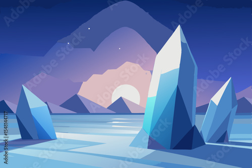 winter landscape with mountains