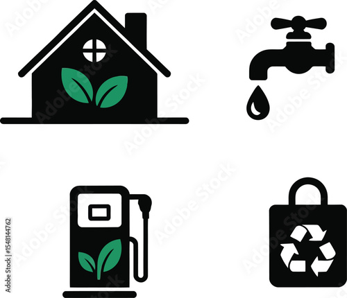 Eco-Friendly Living Icons for Sustainable Lifestyle