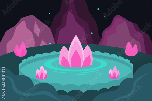 pink water lilies