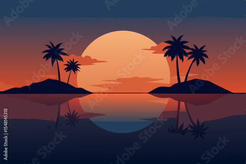 sunset on the beach