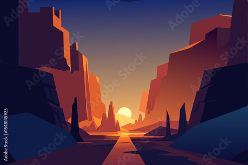 sunset in the city