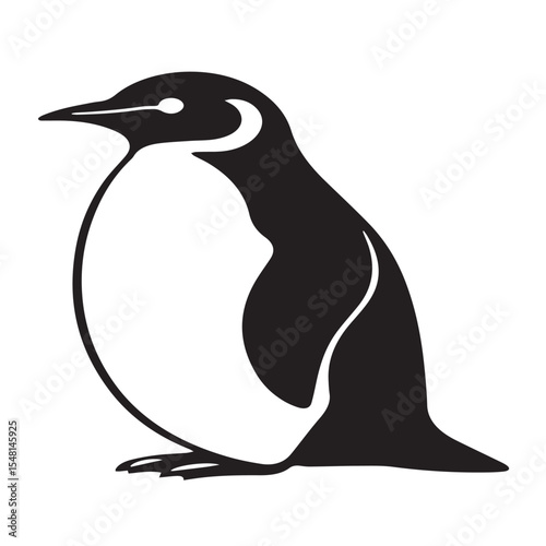 Cute penguin bird silhouette illustration graphic