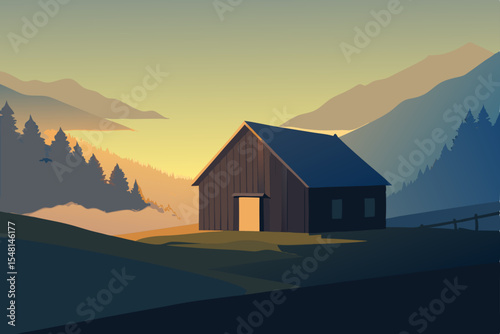 sunrise in the mountains