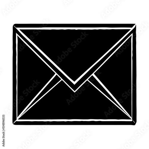 Download black and white envelope vector illustration for email marketing and postal service design