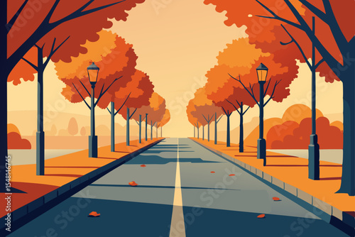 autumn road in the park