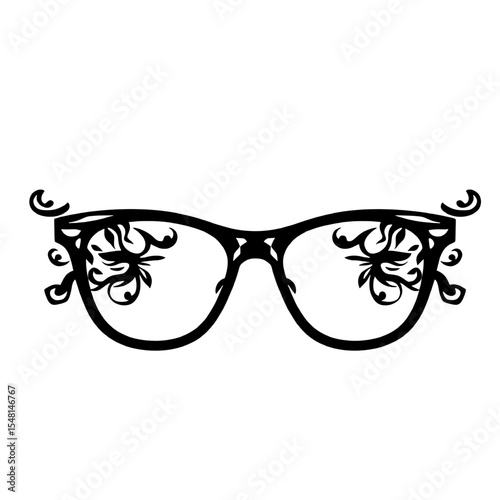 Ornate Eyeglasses Silhouette Design