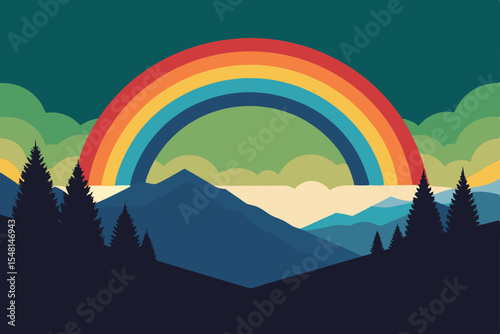 rainbow over mountains
