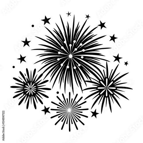 Vector fireworks illustration design for new year eve celebration or festive event decoration element