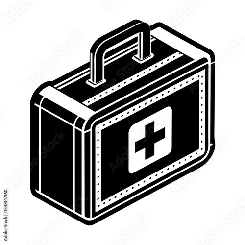 First aid kit medical emergency box vector illustration healthcare safety equipment icon design