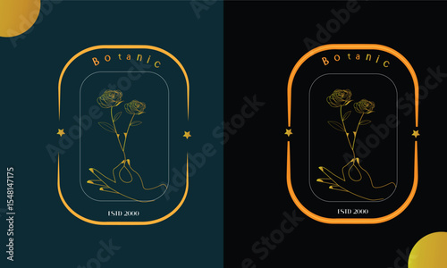 Handdrawn Rose and Garden logo