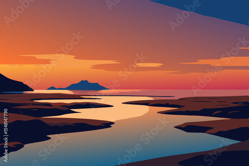 sunset over the sea