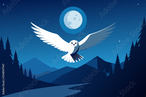 owl in the night sky