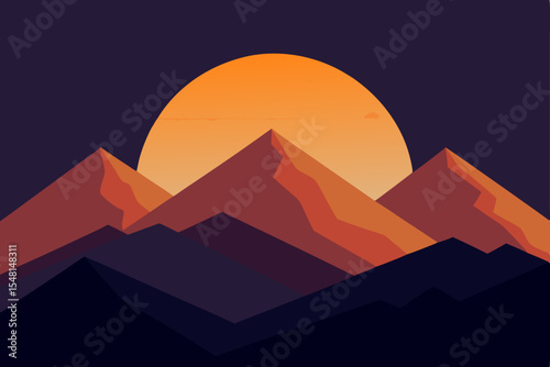 vector illustration of mountain landscape