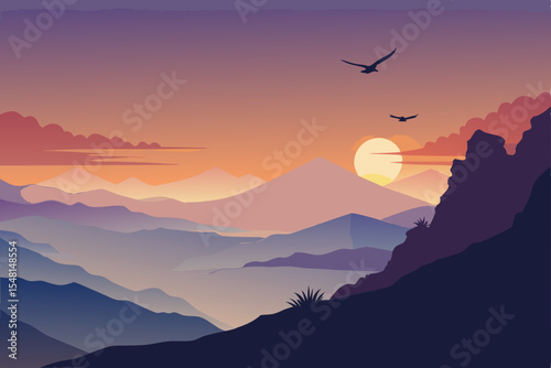 sunset in the mountains