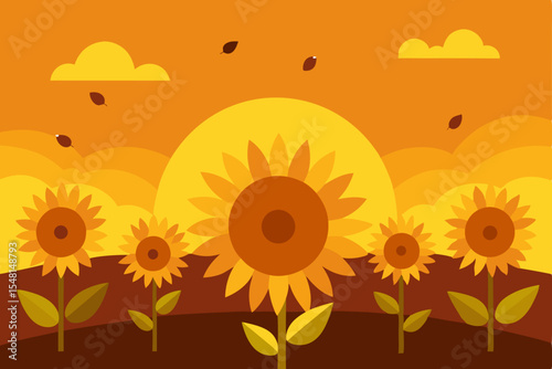 sunflower vector illustration