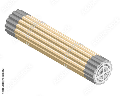  Isometric illustration of a nuclear fuel rod bundle showing cylindrical uranium fuel elements and structural support rings used in reactor core assemblies
