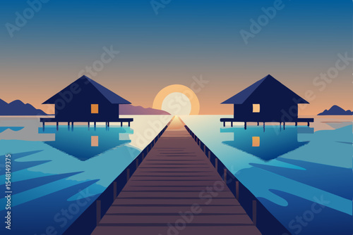 sunset on the pier