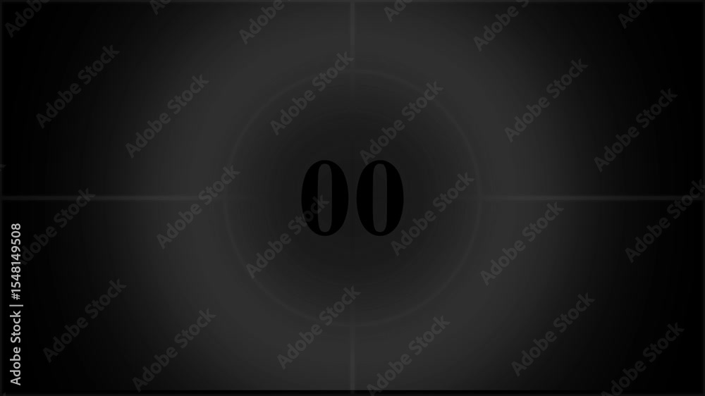 The countdown timer is suitable for all your video intros,countdown counter with rounded corners for 10 to 0 on a black background.