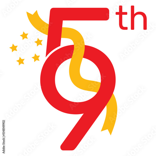 Celebration of 59th Anniversary red with gold 