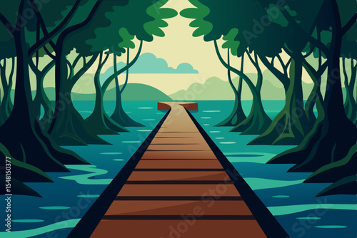 wooden bridge over the sea