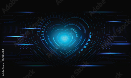 Heart hud technology futuristic digital background illustration abstract digital tech electronics theart disease medical industry medical technology