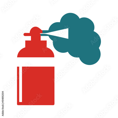 Simple Red and Teal Spray Can Icon Graphic