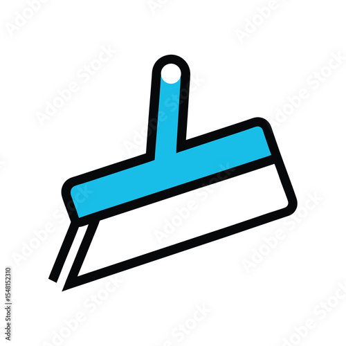 Blue and Black Squeegee Icon Illustration