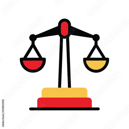 Simple Scales of Justice Icon Illustration
