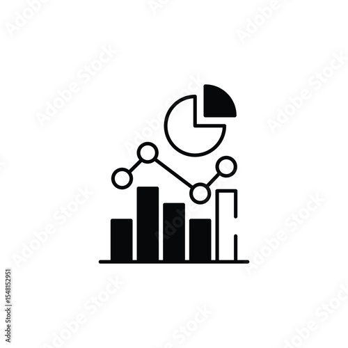 Business intelligence icon design with white background stock illustration
