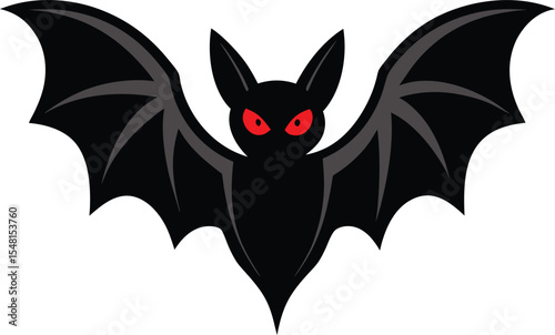 vintage halloween bat clipart in dark gothic style. silhouette vector icon.