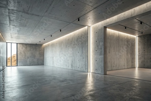Minimal Empty Interior Space with Clean Modern Walls and Floor