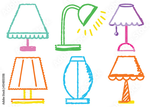 A vibrant set of colorful vector lamp icons symbolizes business innovation and legal balance
