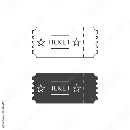 Ticket Icon Vector Design.