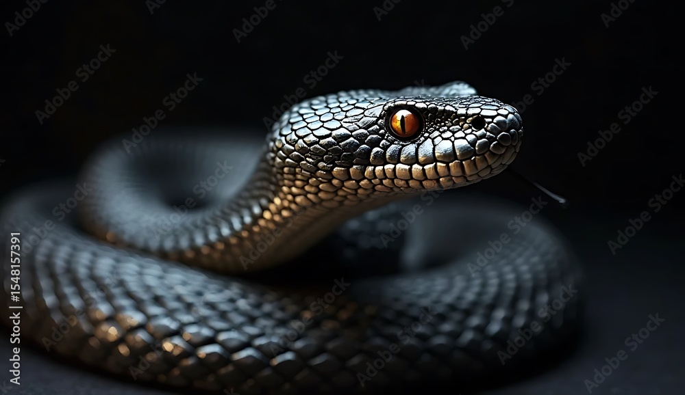 Naklejka premium close up of a snake in a studio