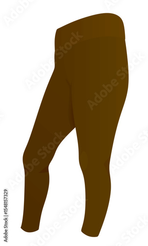 Brown tight pants leggings. vector illustration	