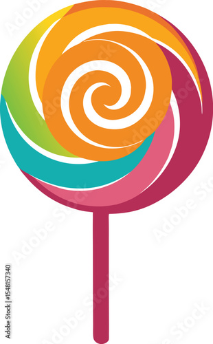 colorful lollipop on a transparent background SVG, PNG
