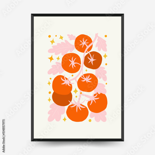 Abstract fruits and vegetables posters template. Modern trendy minimalist. Healthy Food. Hand drawn design for wallpaper, wall decor, print, postcard, cover, template, banner.