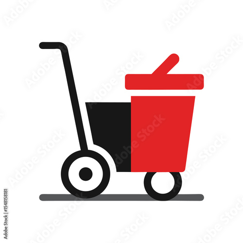 Red and Black Hand Truck Icon