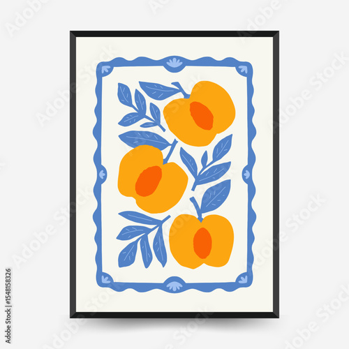 Abstract fruits and vegetables posters template. Modern trendy minimalist. Healthy Food. Hand drawn design for wallpaper, wall decor, print, postcard, cover, template, banner.