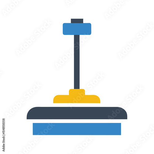 Simple Flat Icon of a Floor Sweeper